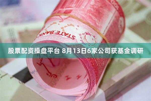 股票配资操盘平台 8月13日6家公司获基金调研