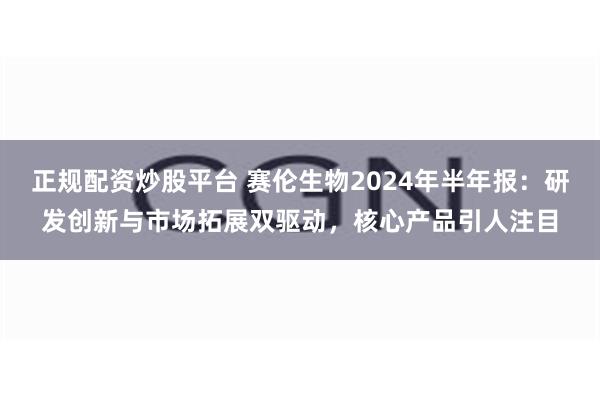 正规配资炒股平台 赛伦生物2024年半年报：研发创新与市场拓展双驱动，核心产品引人注目